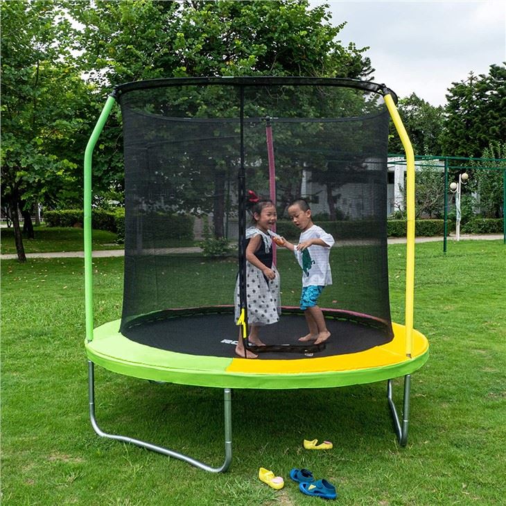 8FT Trampoline Jaden ak Filè Sekirite